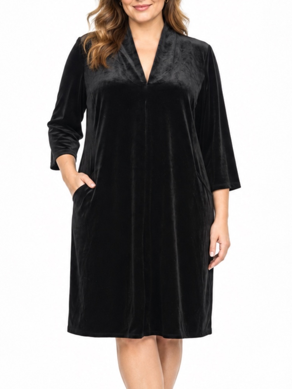 J. Jill - Wearever black velvet shift dress